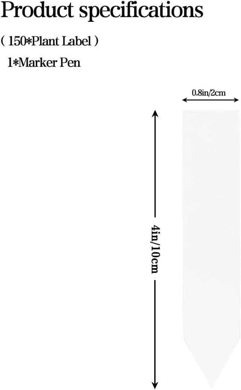 Plant Labels, Plastic Plant Tags, 150PCS, 4Inch, White, Plant Stakes, Plant