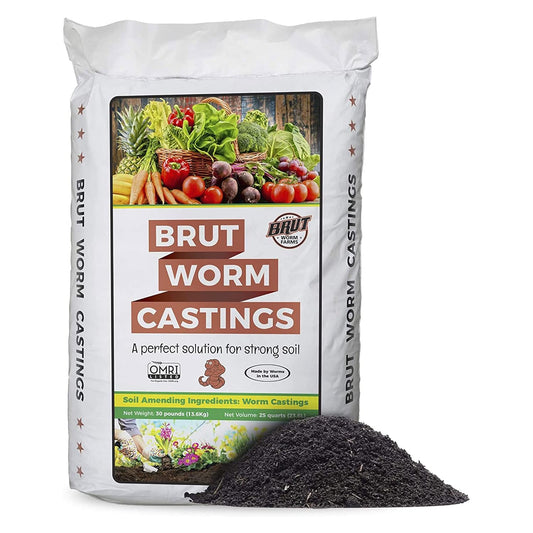 Brut Organic Worm Castings – 30 Lb – Garden'S Elixir for Thriving Blooms & Harvests!