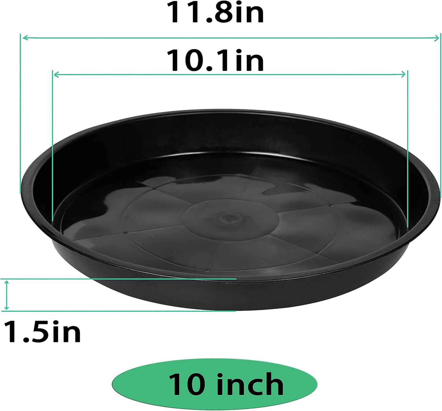 Plant Saucer of 6 Pack Black, 10 Inch Plant Saucer, Plant Tray, Plant Trays for Pots, Plastic Plant Saucers for Indoors and Outdoor, Flower Pot Saucer, Plant Pot Saucers, Plant Saucer 10 Inch