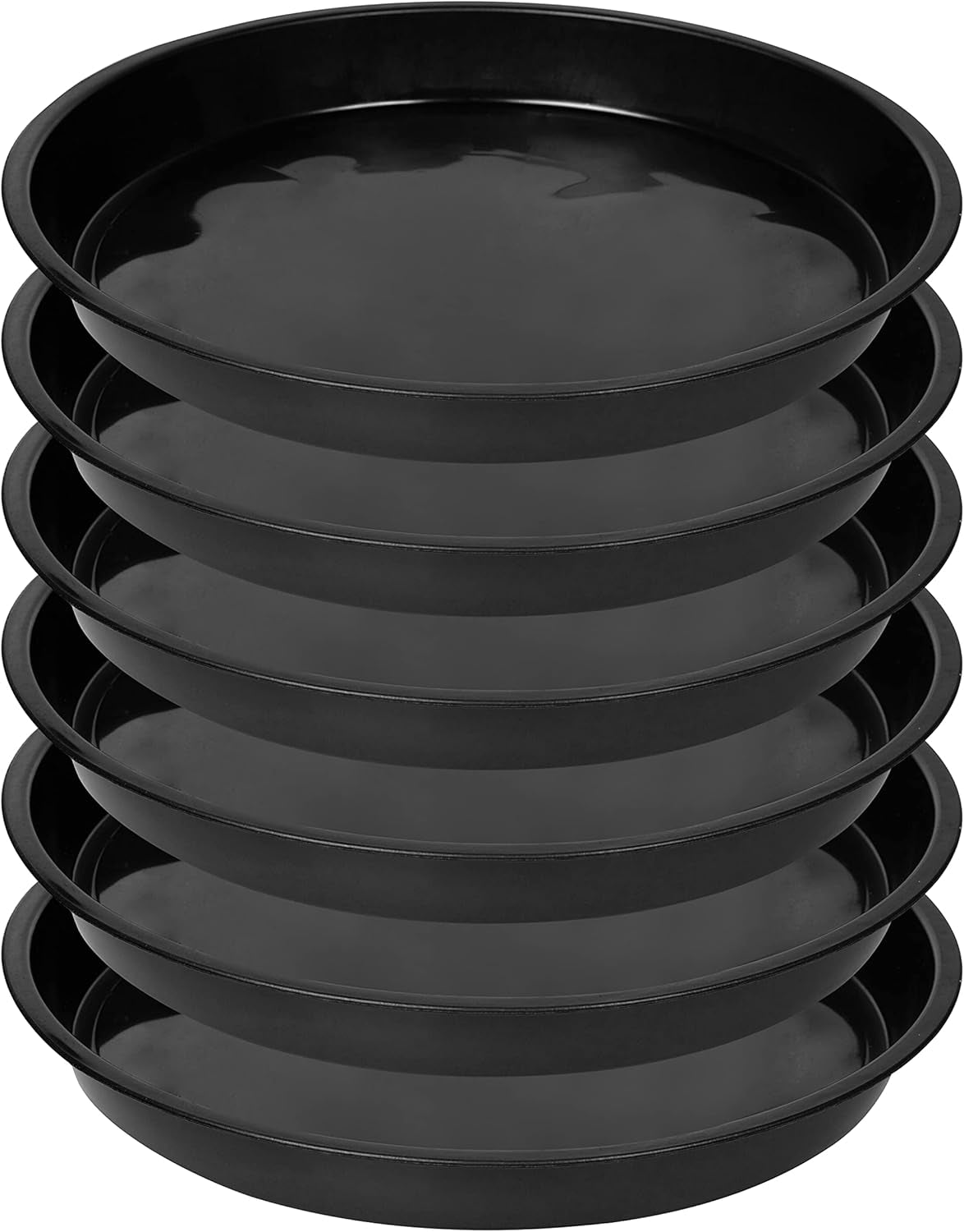 Plant Saucer of 6 Pack Black, 10 Inch Plant Saucer, Plant Tray, Plant Trays for Pots, Plastic Plant Saucers for Indoors and Outdoor, Flower Pot Saucer, Plant Pot Saucers, Plant Saucer 10 Inch